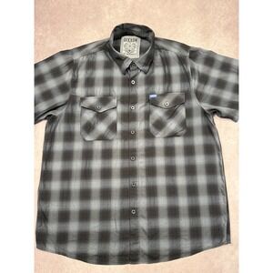 DIXXON‎ Flannel Co The Merrimack Shirt Men 2X Black Gray Blue Plaid Button Shirt